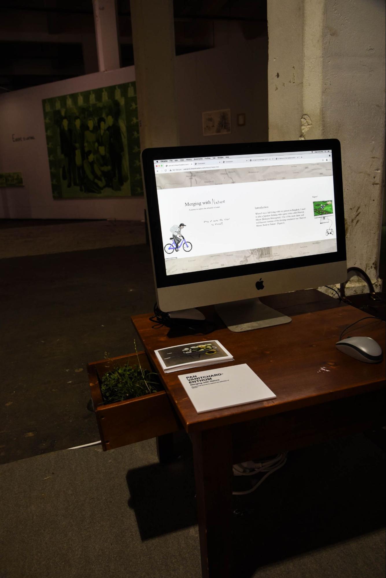 Second Nature - visitors using the 4 interactive computers